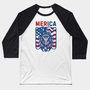 Bigfoot American Flag Baseball T-Shirt